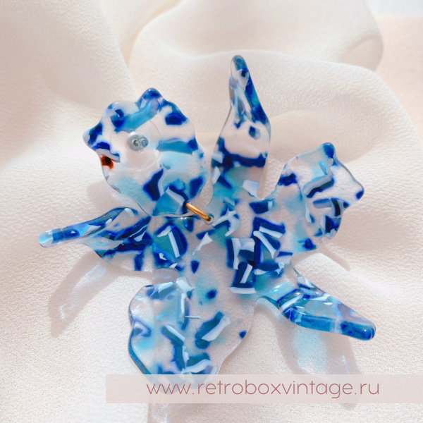 LELE SADOUGHI Серьги «Эффектные орхидеи: голубой и синий на прозрачном»