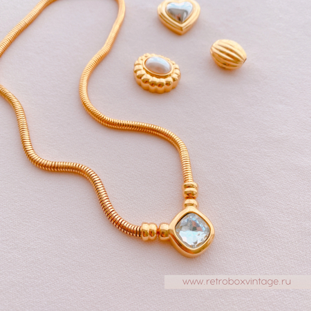 JOAN RIVERS Ожерелье-трансформер "Мон плезир" четыре кулона (сердце, кристалл, жемчуг, бусина)