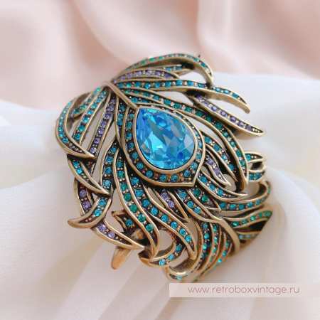 HEIDI DAUS Браслет «Перо синей птицы» павлин размер L