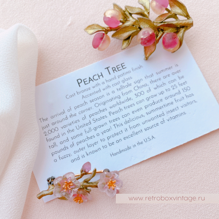 MICHAEL MICHAUD Брошь "Веточка с персиками"