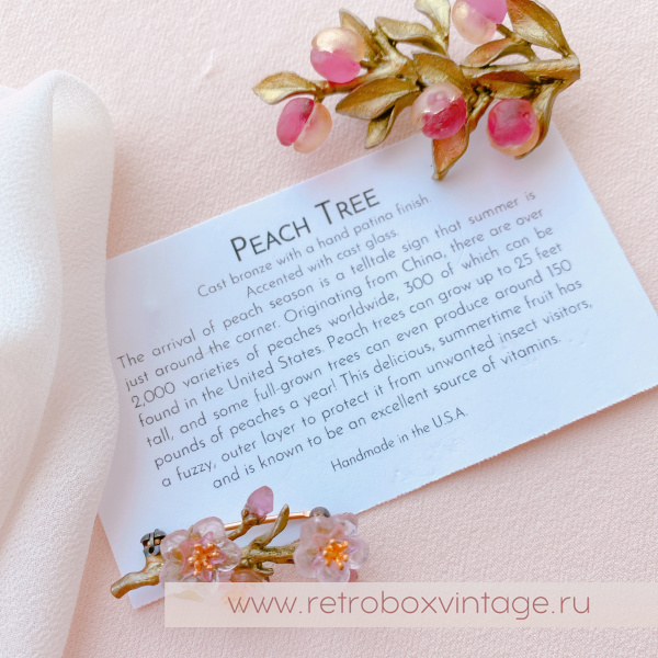 MICHAEL MICHAUD Брошь "Веточка с персиками"