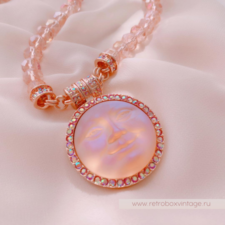 KIRKS FOLLY Браслет «Персиковая луна в розовом золоте» кожаный ремешок