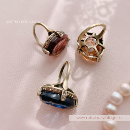 SWEET ROMANCE Кольцо «Богиня с инталией: аметист в бронзе» размер 8