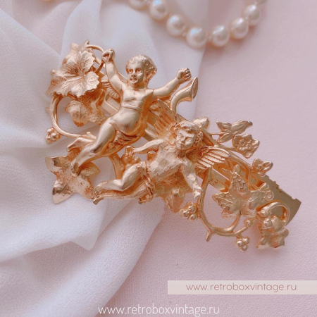 KIRKS FOLLY Заколка-автомат для волос «Два купидона»