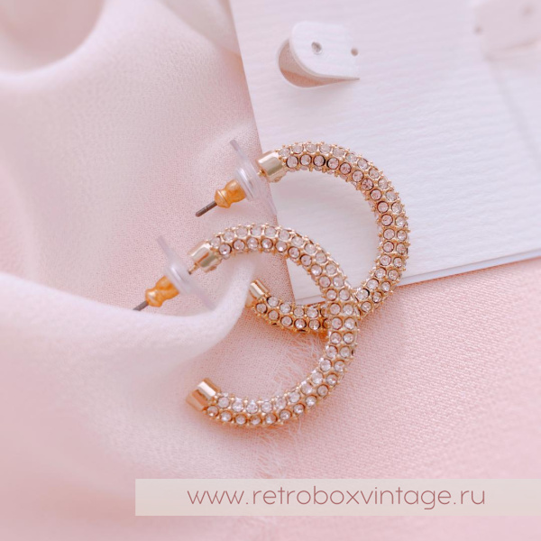 RALPH LAUREN / LAUREN Серьги «Кристальная дорожка: золото»