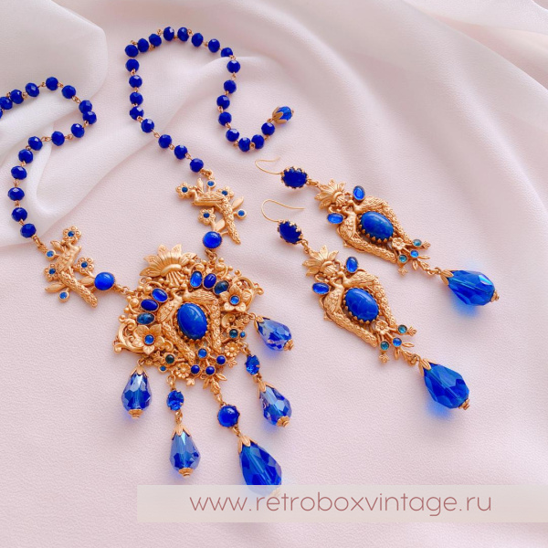 ASKEW LONDON Комплект «Синие павлины»