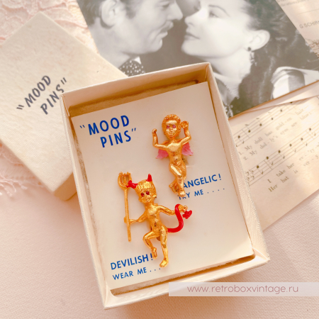 MOOD PINS Броши парные "Ангел и демон"