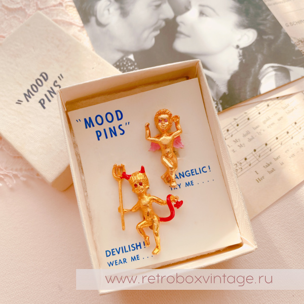 MOOD PINS Броши парные "Ангел и демон"