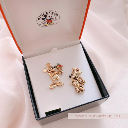 NAPIER / DISNEY Комплект брошей-пин «Сладкая парочка: Микки и Минни золото»