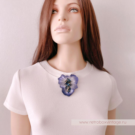 ALEXIS BITTAR Брошь «Заснеженная космическая фиалка бант»