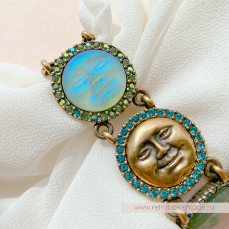 KIRKS FOLLY Браслет "Шесть лун: чередующиеся зеленые и бронзовые"