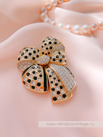 SWAROVSKI Брошь «Кристальный шахматный бант»