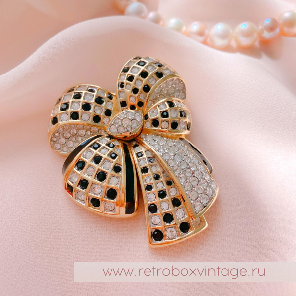 SWAROVSKI Брошь «Кристальный шахматный бант»