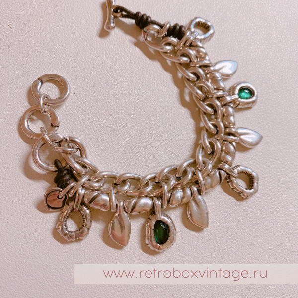 CICLON Браслет-цепь «Дыхание леса» Lobella муранское стекло