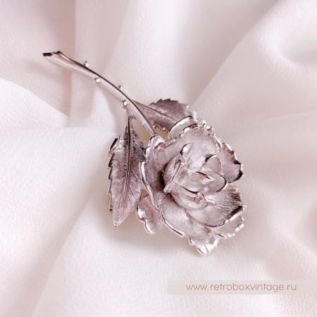 MONET Брошь «Серебристая роза»