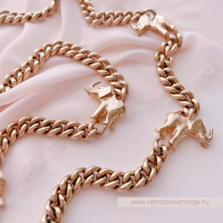CAROLEE Ожерелье-цепь «Золотые слоны»