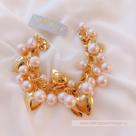 CAROLEE Браслет «Семь сердец и розовый жемчуг»