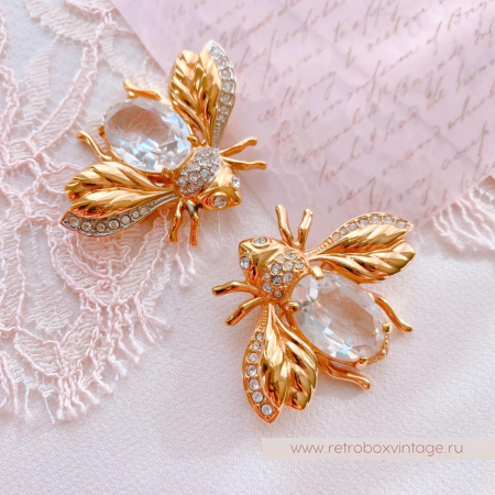 SWAROVSKI Брошь "Пчелка утренней росы"