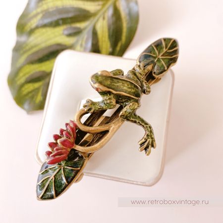 SWEET ROMANCE Заколка-автомат «Лягушка на кувшинке"