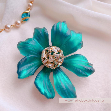 ALEXIS BITTAR Брошь «Изумрудный космический цветок»