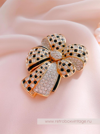 SWAROVSKI Брошь «Кристальный шахматный бант»