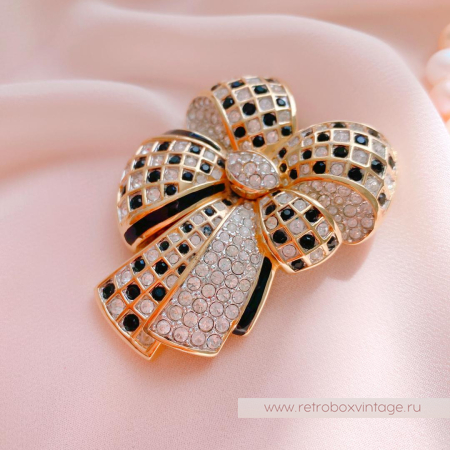 SWAROVSKI Брошь «Кристальный шахматный бант»