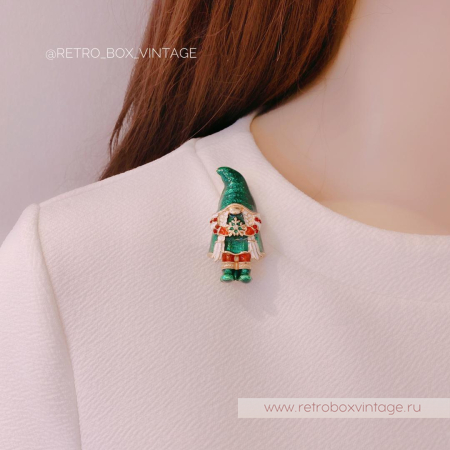 NAPIER Брошь и серьги «Зеленые гномы»