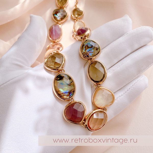 ANNE KLIEIN Ожерелье «Морские камушки: сливовая пастель»