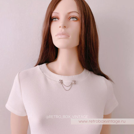 SWEET ROMANCE Брошь-стик "Два котенка: бронза" с цепочками-шатлен