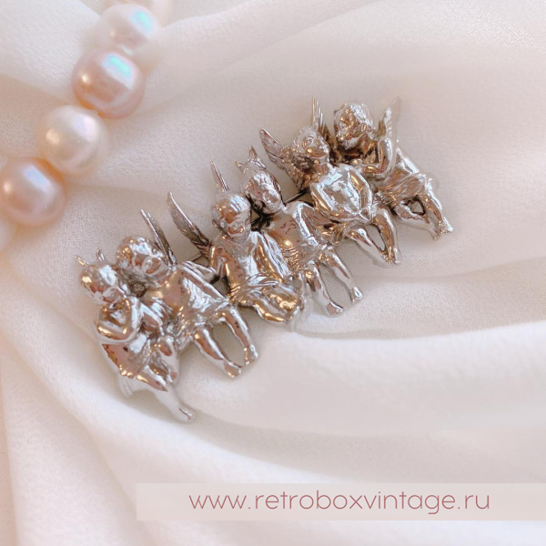 EDGAR BEREBI Брошь-пин «Шесть ангелов в ряд: серебро»