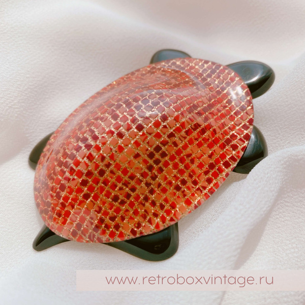 LEA STEIN Брошь «Черепаха: золотисто-коричневая мозаика»