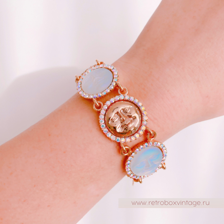 KIRKS FOLLY Браслет "Шесть лун: чередующиеся светлые и золотые"