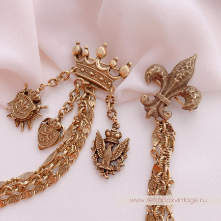 NO NAME Брошь-шатлен «Символы власти»