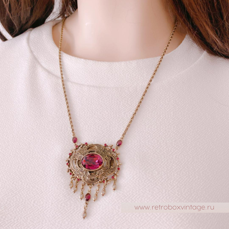 SWEET ROMANCE Ожерелье «Одетта: фиолетовый аметист в бронзе»