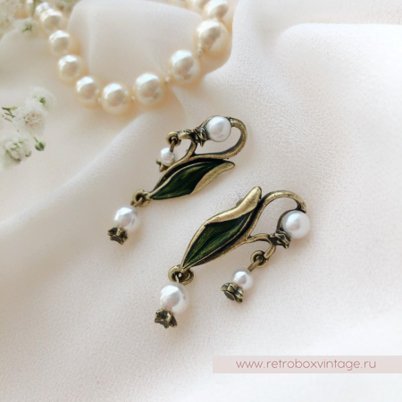 SWEET ROMANCE Серьги-гвоздики «Жемчужные ландыши» (архив)