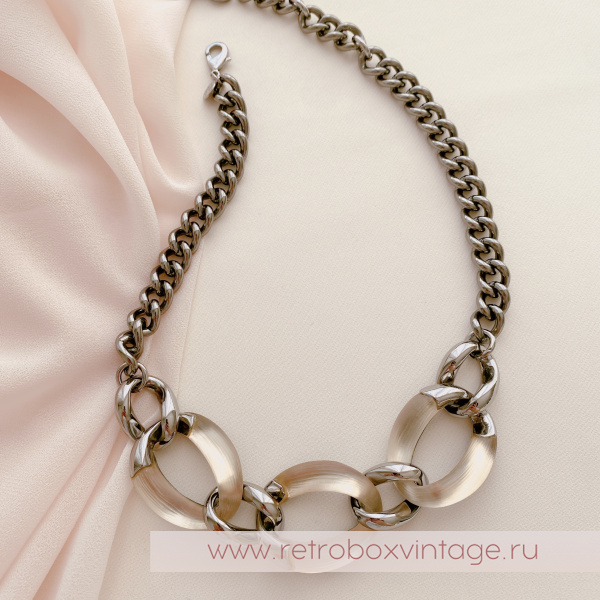 ALEXIS BITTAR Ожерелье "Карамель" бежевый люцит в темном серебре