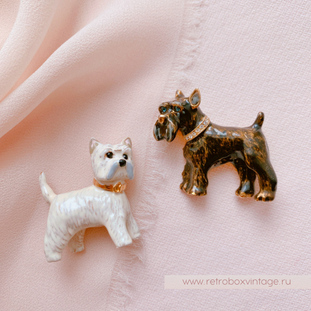 ERWIN PEARL Брошь «Собака шотландский терьер»