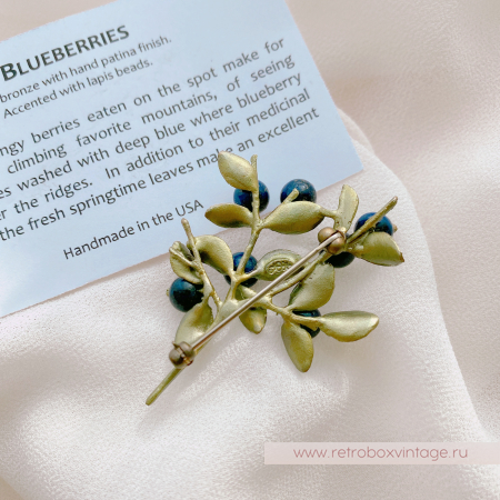 MICHAEL MICHAUD Брошь "Черника" (натуральный лазурит)