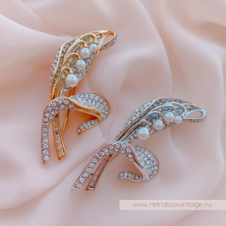 NOLAN MILLER Брошь «Хрустальный ландыш: серебро»