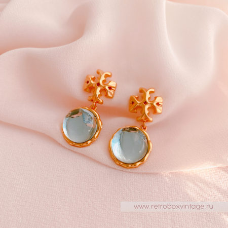 TORY BURCH Серьги «Голубой лед»