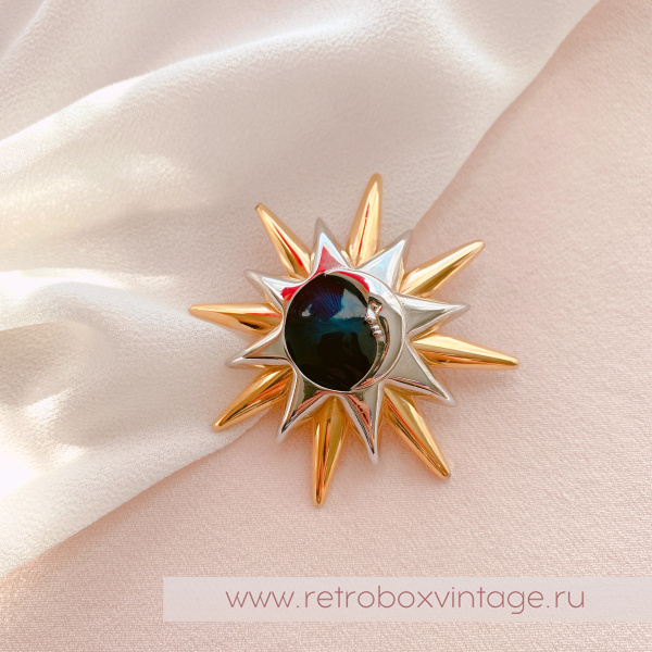 LIZ CLAIBORNE Брошь "Солнце, луна и звезда"