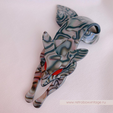 LEE STEIN Брошь «Серебристая перламутровая лиса»