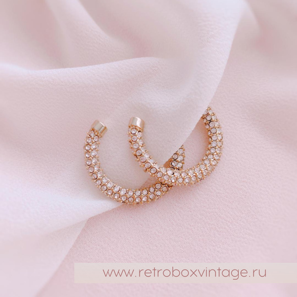 RALPH LAUREN / LAUREN Серьги «Кристальная дорожка: золото»