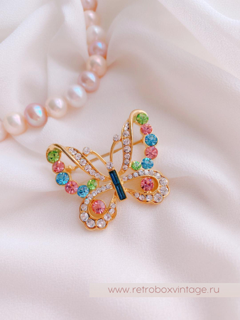 1928 JEWELRY  Брошь «Пастельная бабочка»