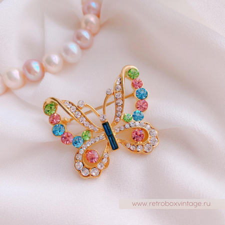 1928 JEWELRY  Брошь «Пастельная бабочка» 1928 JEWELRY  Брошь «Пастельная бабочка»