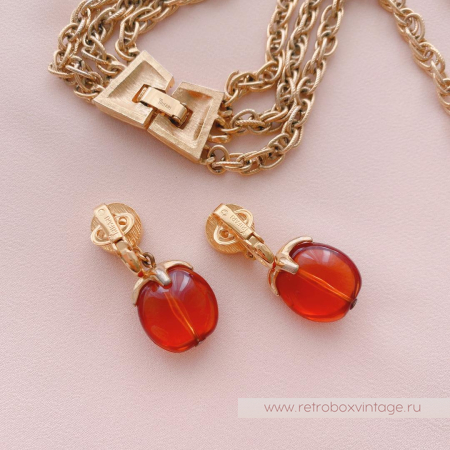 TRIFARI Комплект «Водопад: чайный в золоте»