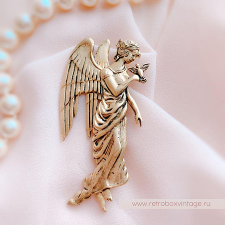 JJ / JONET JEWELRY Брошь «Ангел доброй вести: золото»