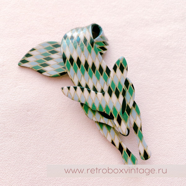 LEA STEIN Брошь «Лиса арлекин: хвойный лес» черные глазки