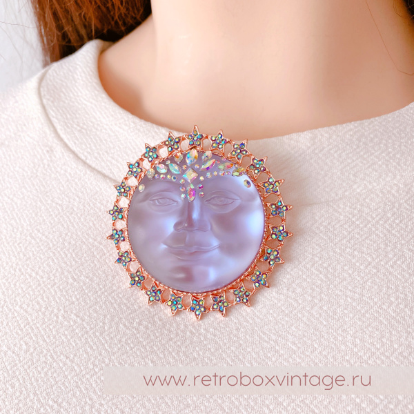 KIRKS FOLLY Брошь-кулон «Лавандовая императрица-луна»