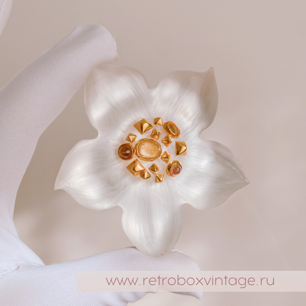ALEXIS BITTAR Брошь "Цветок белого жасмина"